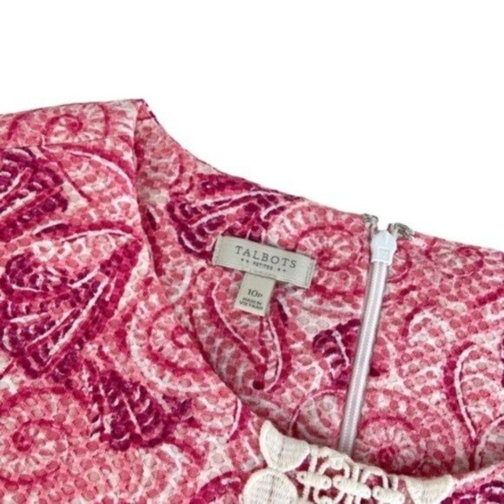 Talbots Pink Shell Pattern Sheath Dress - Picture 3 of 5